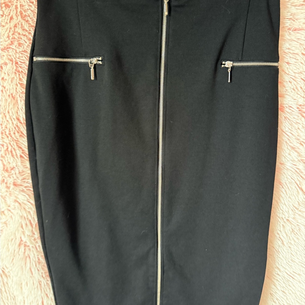 Jennifer Lopez Black Pencil Skirt with Silver Accents